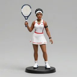 80mm resin model figure of a Hattie McDaniel in tennis wear, necklace ;Miniature product Photo, 4K, Full body