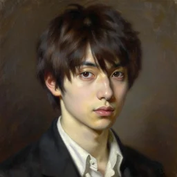 portrait of shugo chara, hyperrealistic, in the style of john singer sargent, oil painting