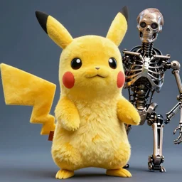Jack Nicholson in costume of Pikachu Terminator scene where his endoskeleton gets exposed still from the film