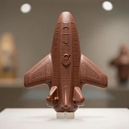 three - dimensional chocolate sculpture of a spaceship by amaury guichon, photograph, bokeh, centered, well - lit
