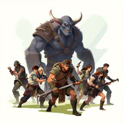 painting gnoll raiding party smooth median photoshop filter cutout vector, behance hd by jesper ejsing, by rhads, makoto shinkai and lois van baarle, ilya kuvshinov, rossdraws global illumination