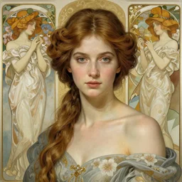 beautiful goddess by zdzisław beksinski, iris van herpen, jean delville, jeffrey smith, and alphonse mucha, detailed realistic beautiful portrait