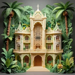 building, jungle!!!!!!!!!!!!!!!!!!!!, kirigami, dichromatism, paradox, volumetric light, insanely detailed and intricate, hypermaximalist, elegant, ornate, hyper realistic, super detailed, by remedios varo uranga