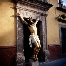 photo, tlaquepaque, judas betrays jesus, side lighting, kodak ektachrome 1 2 0,