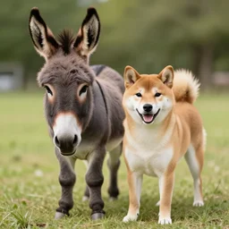 a hybrid between a donkey and a shiba inu