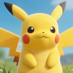 very close detailed image of pikachu