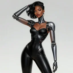 portrait of an absurdly beautiful, graceful, sophisticated, fashionable black cyberpunk mechanoid gravure idol, fashion photography, hyperdetailed illustration by irakli nadar, matt wisniewski style, intricate linework, dark black skin, jellyfish headdress, bone necklace, unreal engine 5 highly rendered, global illumination, radiant light, detailed and intricate environment