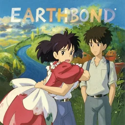 vintage movie poster art for earthbound by trending pixiv fanbox, acrylic palette knife, style of makoto shinkai takashi takeuchi yoshiyuki and studio ghibli