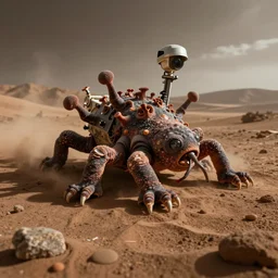 unsettling mysterious fungus creature crawling in mars rover photo