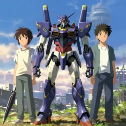 tegatroid mech by makoto shinkai and hidari and wlop