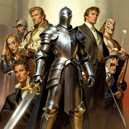 armored knight by boris vallejo, frank frazetta, julie bell, salvador dali, larry elmore, keith parkinson and lyde caldwell