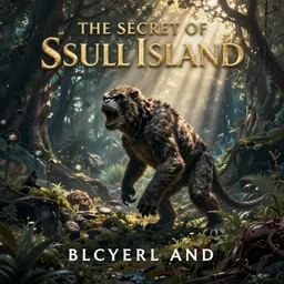 the secret of skull island, fantasy book cover.