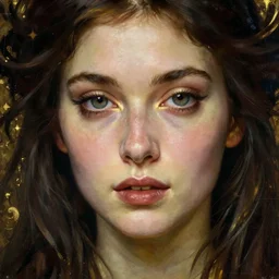 portrait of a beautiful sublime female witch, mesmerising eyes, close-up, face in focus, golden ratio, intricate oil painting by John William Godward and Anna Dittman, Neo-Gothic, Neoclassical,
