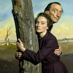 Marie Curie hugging a tree by Salvador Dalí
