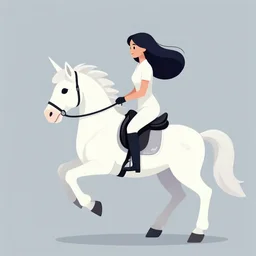 woman riding a unicorn