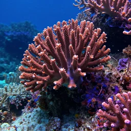 cg redshift render of coral underwater, vibrant, surreal