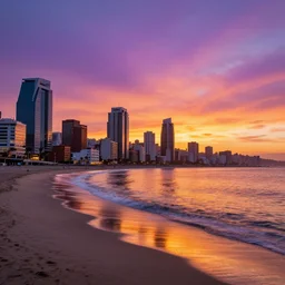 valparaiso of chile, unreal engine, digital art, sunset, sharp focus, beach, vivid color