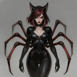 female furry  anthro fursona black widow with 8 spiderlegs on her back. The mood is weird and menacing. dungeons and dragons portrait. highly detailed, digital painting, artstation, concept art, sharp focus, illustration, art by Josh kirby and John romita jr and moebius