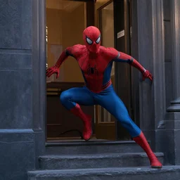 a Film still of spiderman robbing the bank in the new Avengers movie, 4k
