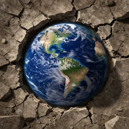 the earth crumbles cataclysm hopelessness despair Armageddon