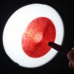 a white light passing through a red filter