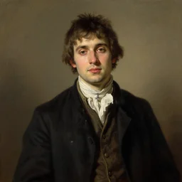Medium shot of a typical character in the style of William-Adolphe Bouguereau
