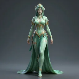 Full body photo of the most beautiful Jade from Mortal Jombat, by Kevin Beckers, trending on Artstation, digital art, symmetrical artwork, cinematic, hyper realism, high detail, octane render, 4k, 8k
