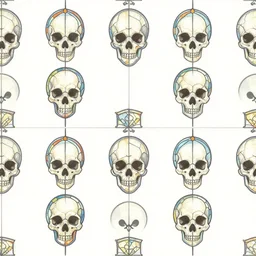 high quality simple repeating tiled fabric pattern design showing stained glass in the design of a skull. clean cel shaded vector art. shutterstock. behance hd by lois van baarle, artgerm, helen huang, by makoto shinkai and ilya kuvshinov, rossdraws, illustration, art by ilya kuvshinov