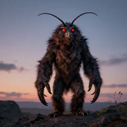 photograph of mothman, cryptid, 8 k photography, twilight