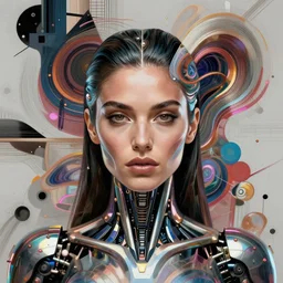 portrait of Mia Khalifa as a cyborg. intricate abstract. intricate artwork. by Tooth Wu, wlop, beeple, dan mumford. mulholland drive by david lynch, dune by david lynch, blade runner 2049 by dennis villeneuve, patrick nagel, octane render, trending on artstation, greg rutkowski very coherent symmetrical artwork. cinematic, hyper realism, high detail, octane render, 8k, iridescent accents