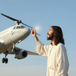 jesus intercepting aircraft alongside the US Air Force