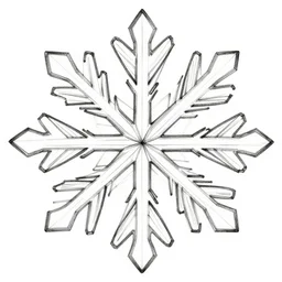 geometric, snowflake black and white line art