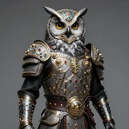 photo of a warrior wearing bejewelled owl armour