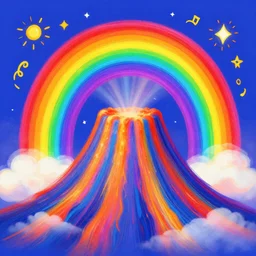 rainbow volancano psychedelic art