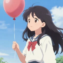 anime girl with a balloon