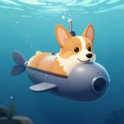 a Corgi submarine, digital art, trending on artstation, nicely detailed