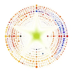 color blindness test. circle of random color dots. star shape