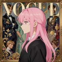 anime, mage, vogue, intricate oil painting, trending on artstation, john singer sargent, greg rutkowski, side profile, pink hair
