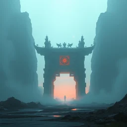 photograph of the end is the beginning, gate, surreal, highly detailed, artstation, game concept art, smooth, sharp focus, by greg rutkowski, 8 k