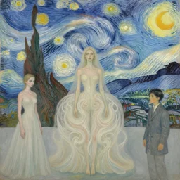 another world by karol bak and ruan jia and vincent van gogh, neutral pastel colors, visionary dreams by iris van herpen, symbolism, gothic style, imagination, daydreams and nightmares, in hell the grand scene