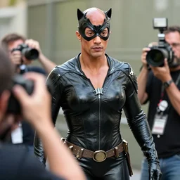 Dwayne Johnson as Catwoman Paparazzi photograph