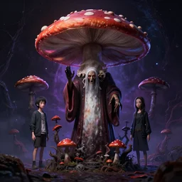 sacry evil mushroom horror nightmare by beksinski and junji iyo and horiyoshi iii, digital art, deepdream cosmic, 3 d high definition, trending on artstation, hyper detailed, trending on deviantart, unreal engine