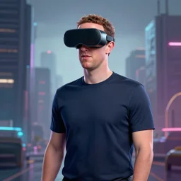 Mark Zuckerberg in the metaverse, digital art