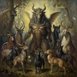 annihilation art by jakub rozalski, surreal mythological painting by malczewski, legendary creature and animals heards