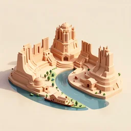 a low poly isometric render of karnataka backwaters in the style of monument valley, intricate, elegant, smooth shading, soft lighting, illustration, simple, solid shapes, by magali villeneuve, jeremy lipkin and michael garmash, rob rey and kentaro miura style, octane render