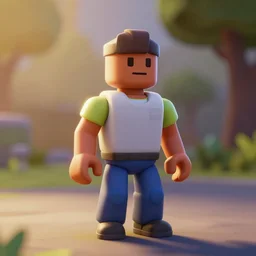 roblox character, 3d render, octane, rim light, crespuscular rays