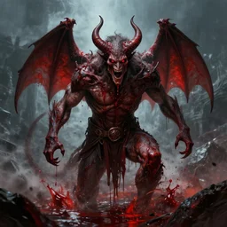 the sea of blood and chaos demon, jakub rozalski.