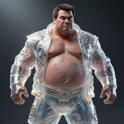 hyper realistic, extremely obese steven seagal from mortal kombat, unreal engine, greg rutkowski, beeple global illumination, translucent, sub - surface scattering,