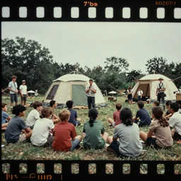 7 0 s film still from a horror movie about summer camp, kodachrome, cinecolor, cinestill, film grain, film texture, retro, cinematic, high resolution, photorealism,