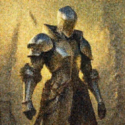cyberpunk knight, atmospheric lighting, painted, intricate, golden hour, ultra detailed by philippe druillet